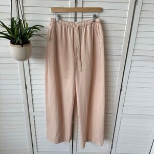Anthro‎ Citizens of Humanity Aurora Pull On Pant Shrimp Pink Wide Leg Size L